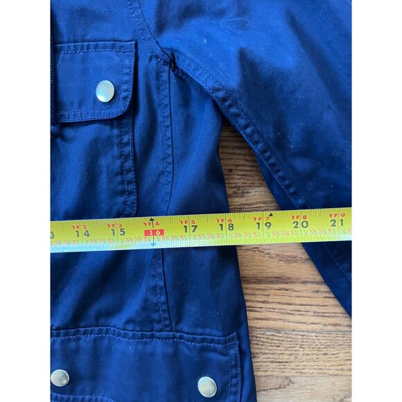 J. Crew Blue 100% Cotton Full Zip Utilty Button Up Jacket Top Women's Size Small - Picture 9 of 10
